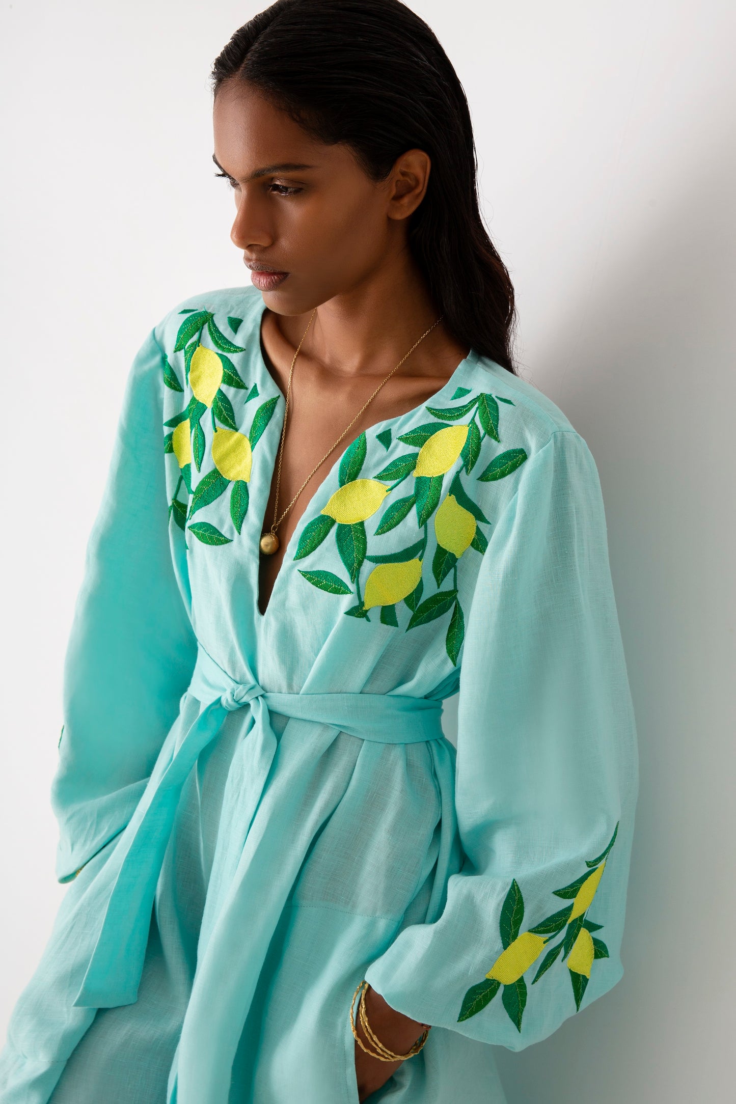 Yiorgos Koulasidis φόρεμα lemon dress aqua