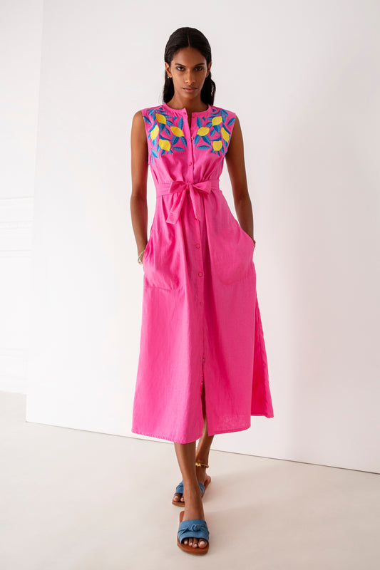 Yiorgos Koulasidis φόρεμα kristen lemon dress pink