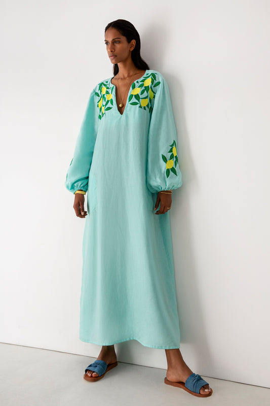 Yiorgos Koulasidis φόρεμα lemon dress aqua