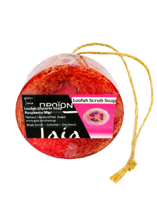 Σαπούνι Απολέπισης με λούφα Raspberry 90gr